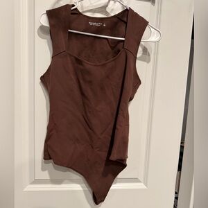 Abercrombie and Fitch Brown Soft AF&F Bodysuit Thong Size Large